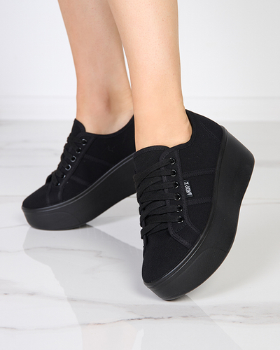Black sports sneakers on the Darru platform - Footwear