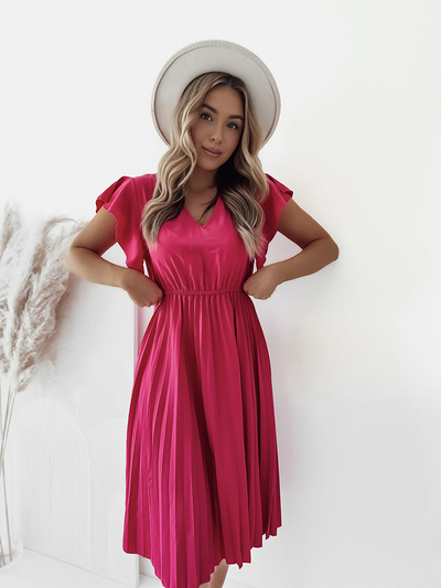 Royalfashion Women's pleated midi dress