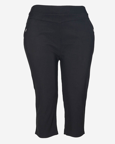 Women's 3/4 length shorts in black PLUS SIZE - Clothing