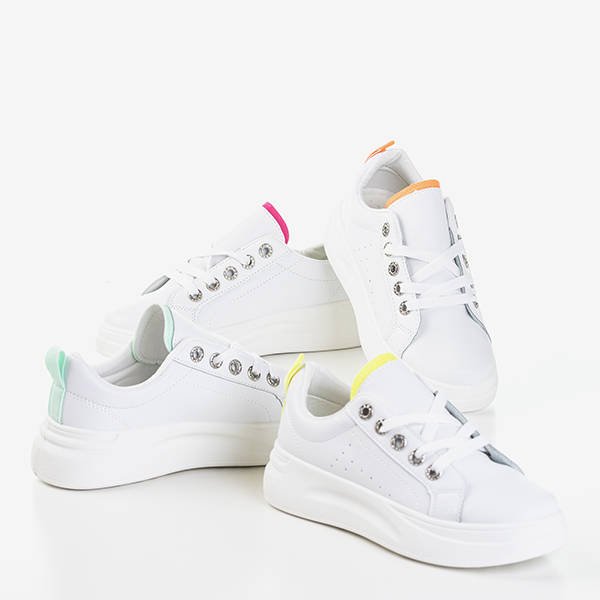 White and fuchsia women's Cathleen sneakers - Footwear