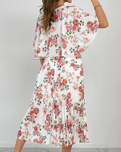 Royalfashion Women's pleated floral midi dress
