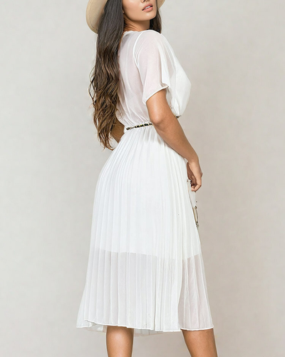 Royalfashion Sieviešu plisēta midi kleita