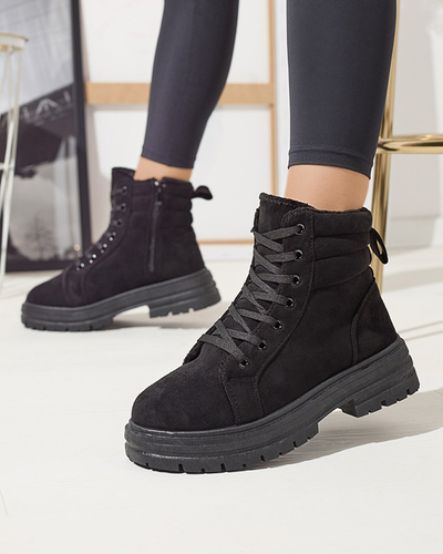 Женские утепленные ботинки-трапперы в черном колозре Tivica - Обувь