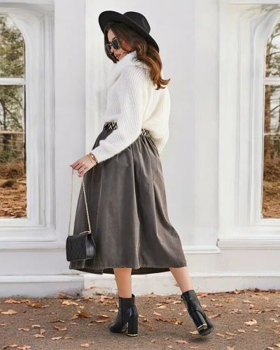 Royalfashion Sieviešu vidēja garuma svārki a'la velvets