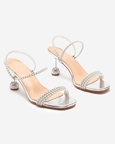 Silver lacquered slippers with low heels Lakopi - Footwear