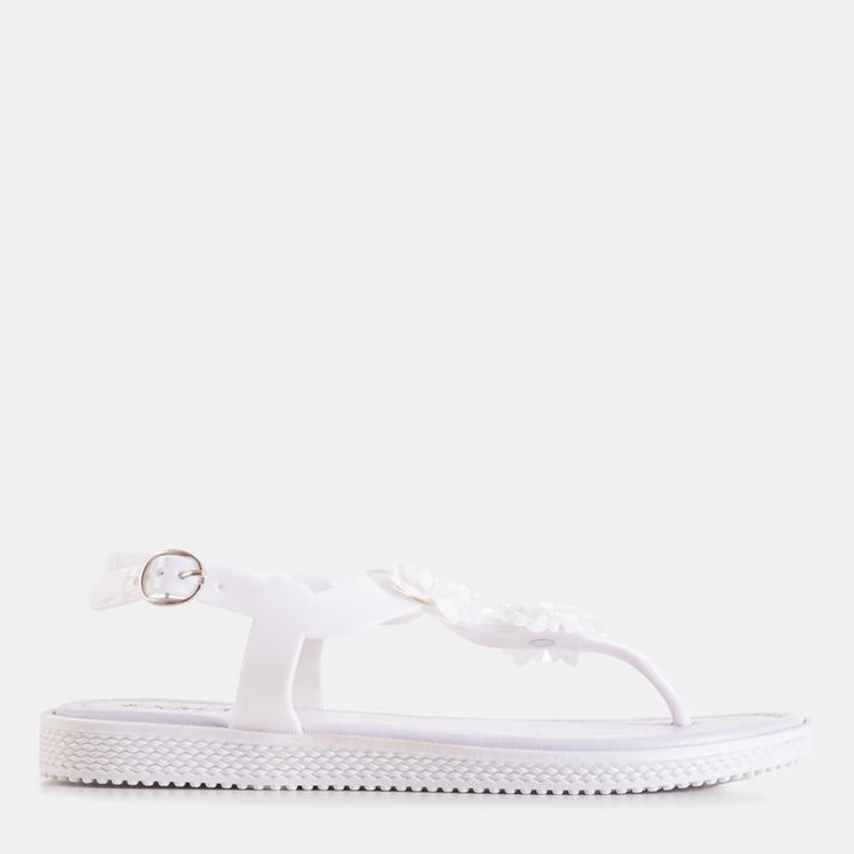 Белые женские босоножки с отделкой Dosana