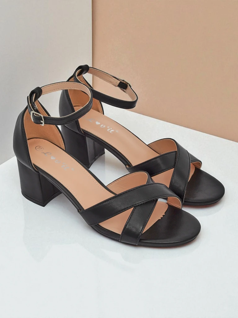 Royalfashion Sieviešu sandales ar bloka papēdi Eleganza Strap