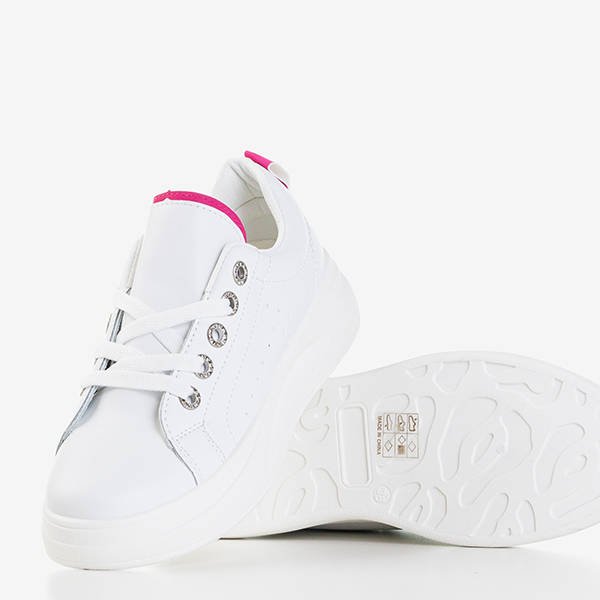 White and fuchsia women's Cathleen sneakers - Footwear