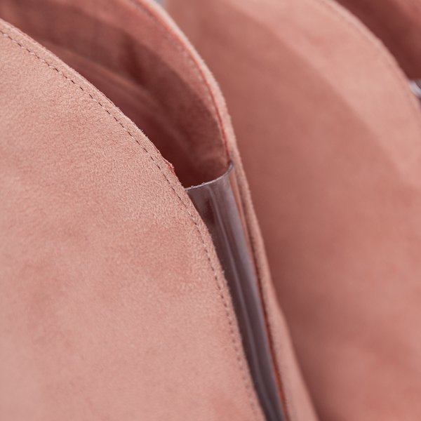 Pink boots with a cut-out at the front on a higher heel Musa Blush - Shoes 1