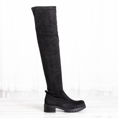 Black Tyffaea thigh high boots over knee boots - Footwear 1