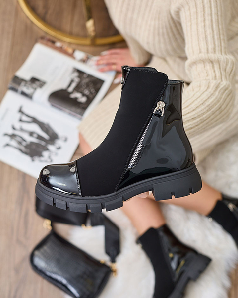 Royalfashion Black matte women's boots Hedaheh