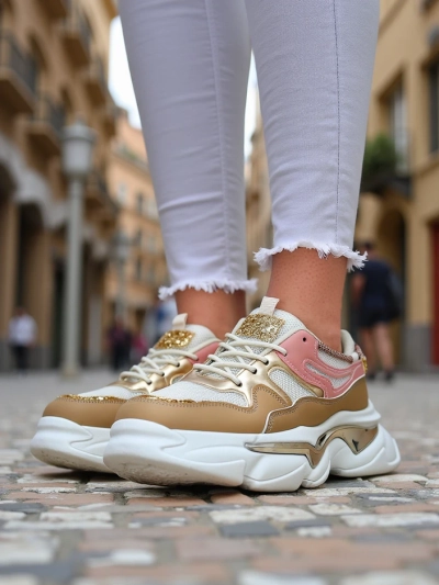 Royalfashion Women's sneakers on a thicker sole Lesalli