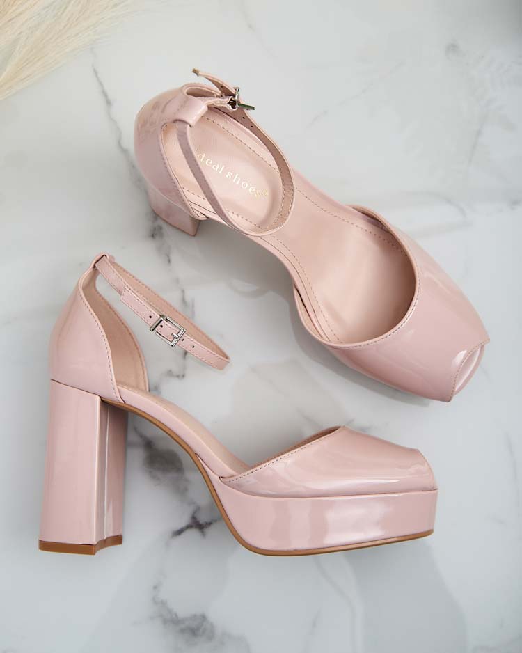 Royalfashion Sieviešu sandales Lefeyoa ar lakotu pēcpusi