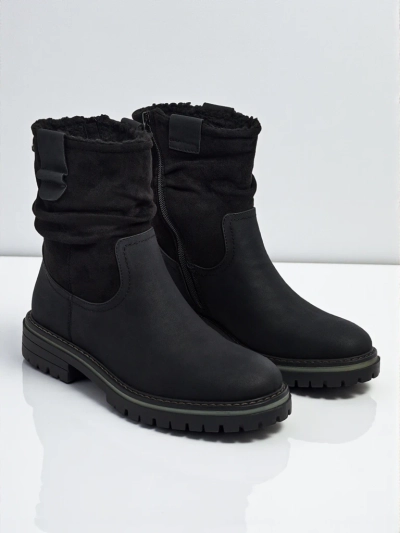 Высокие женские ботинки из эко-замши Liora