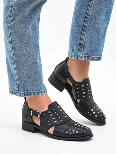 Royalfashion Women's shoes decorated with cutouts and studs Azaldoes