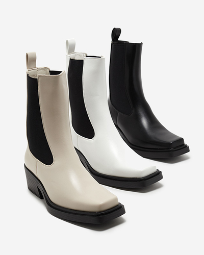 White women's high slip boots Darran - Footwear
