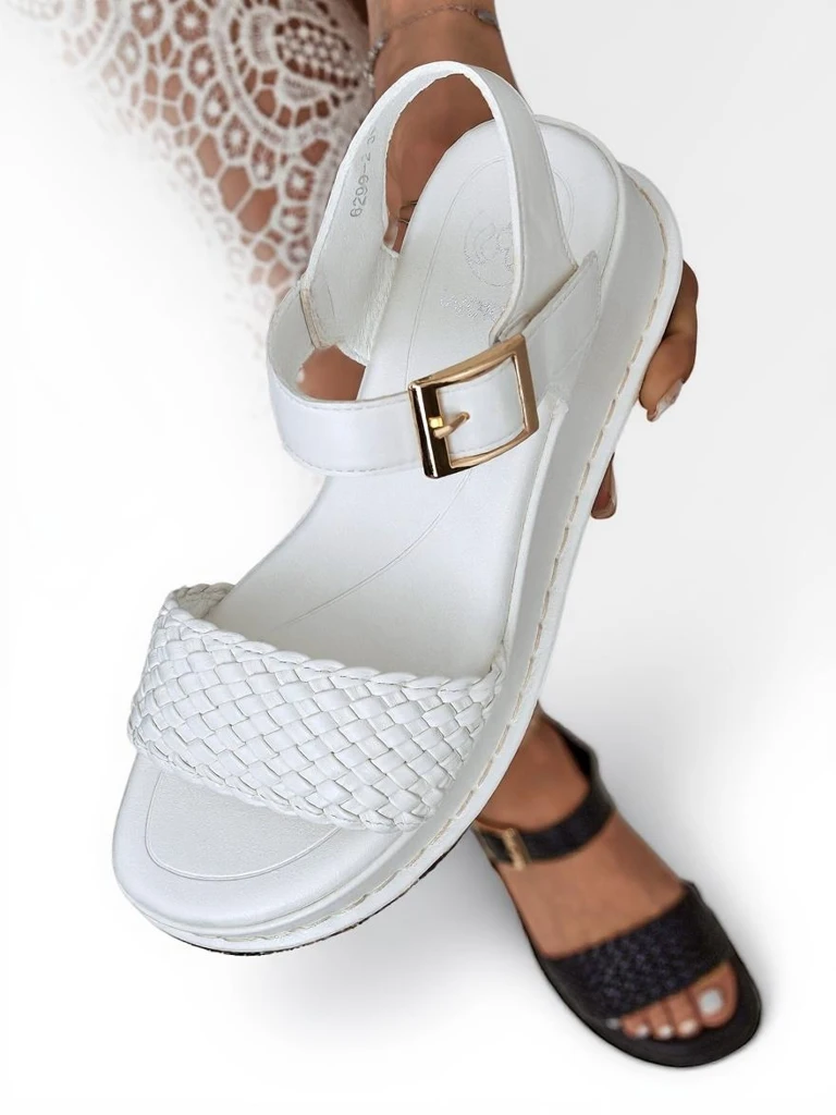 Royal Fashion Women's braided wedge sandals, Fiolle style