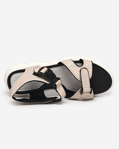 Shiny children's sandals in beige Leepe - Footwear