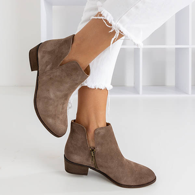 Tumši brūni sieviešu puszābaki ar plakanu papēdi Ballo - Kurpes