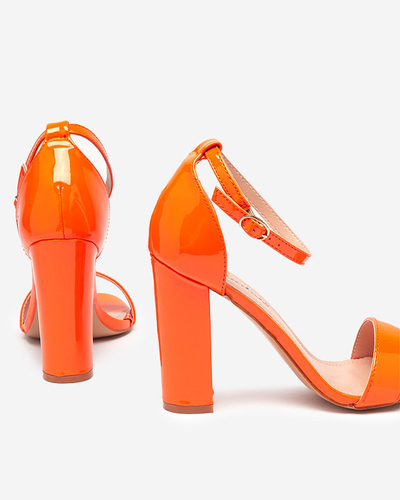 Orange women's sandals on a higher post Rosdo - Footwear
