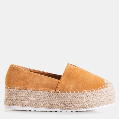 Women's brown espadrilles on the Erolova platform - Shoes