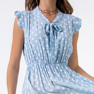 Ladies' blue polka dot dress - Clothing