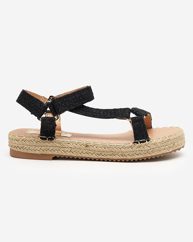Umilla black women's flat sandals - Footwear
