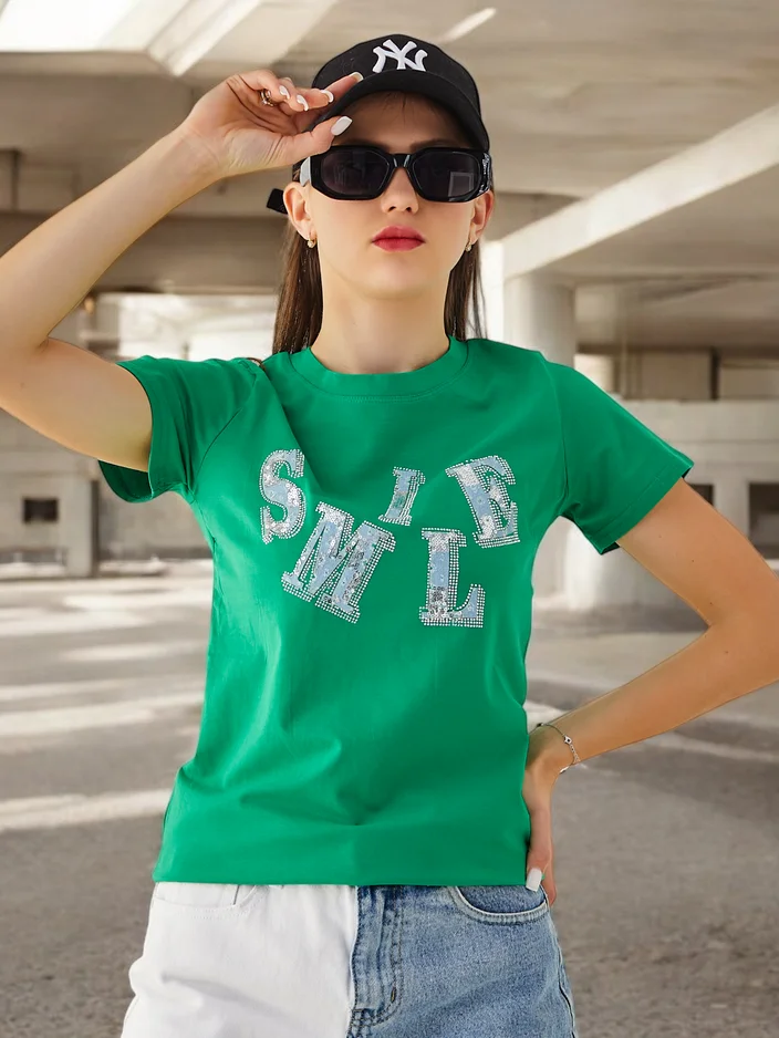 Royalfashion Women's cotton blouse with the inscription