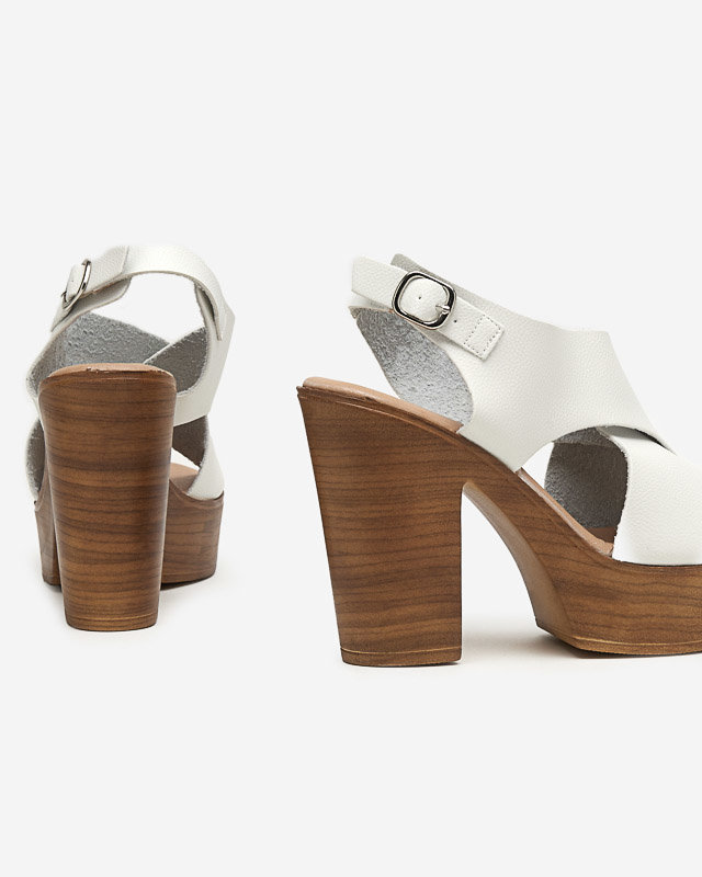 White women's sandals on a high post Feridi - Footwear
