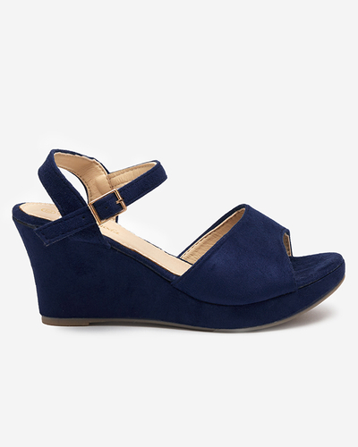 Tumši zilas sieviešu ķīļveida sandales Nalem - Footwear