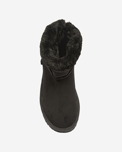 Women's insulated eco-suede snow boots in black Xetik - Footwear