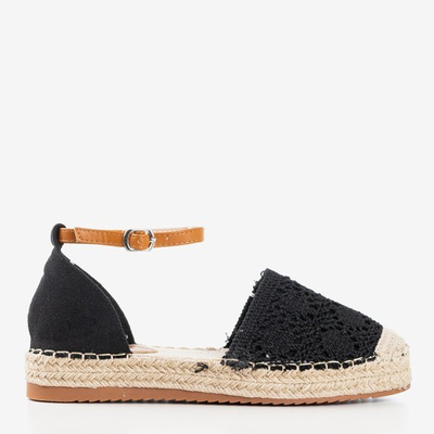 Black espadrilles with openwork Asti uppers - Footwear
