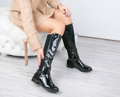 Black lacquered boots Trap Queen - Footwear