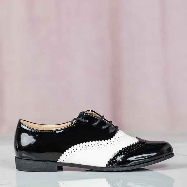 Black - white shoes in retro style Chaplin - Footwear 1