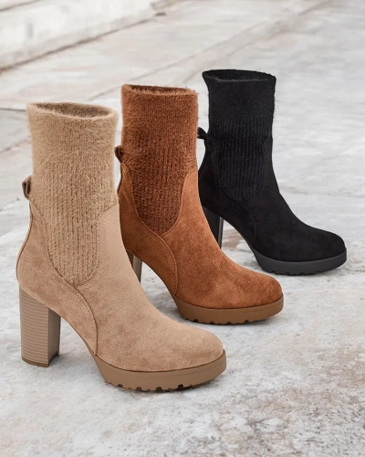 Royalfashion Women's ankle boots on a post Libbo