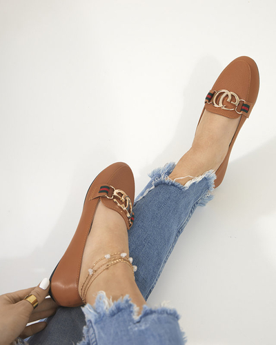 Women's moccasins with camel toe decorations Meneris - Footwear