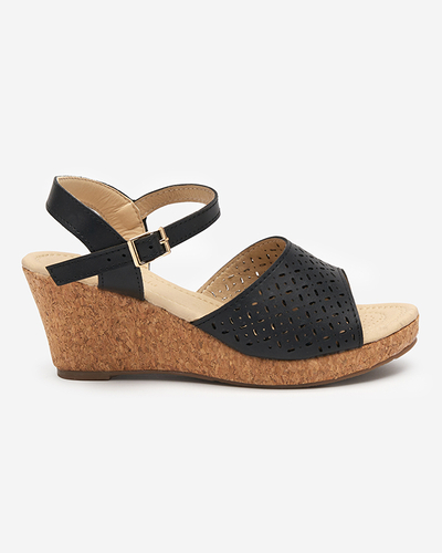 OUTLET Black women's Fugat wedge sandals - Footwear