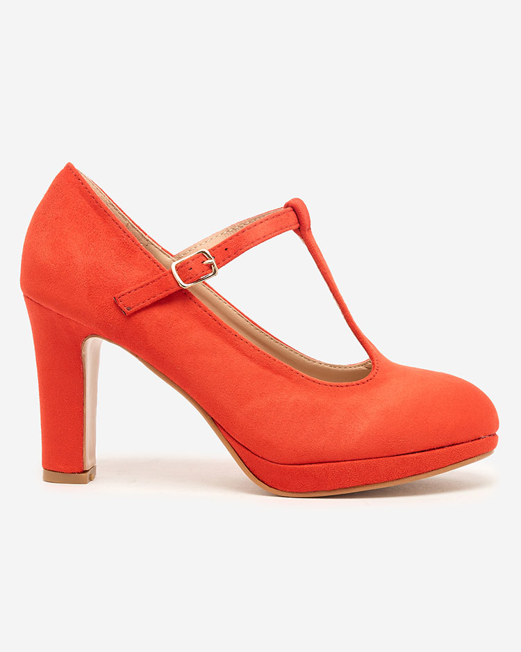 Royalfashion Orange women's eco-suede Latopesa pumps