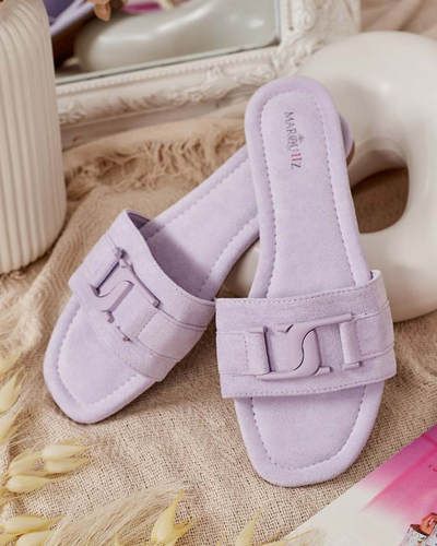 Royalfashion Purple women's flip-flops with buckle Rydr