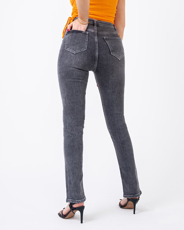 Dark gray straight women's jeans - Clothing