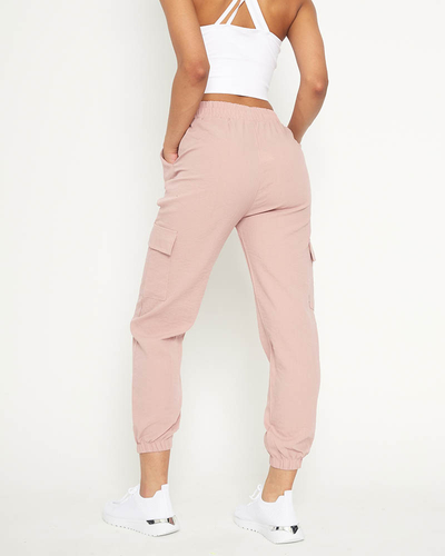 Pink women's cargo trousers - Clothing