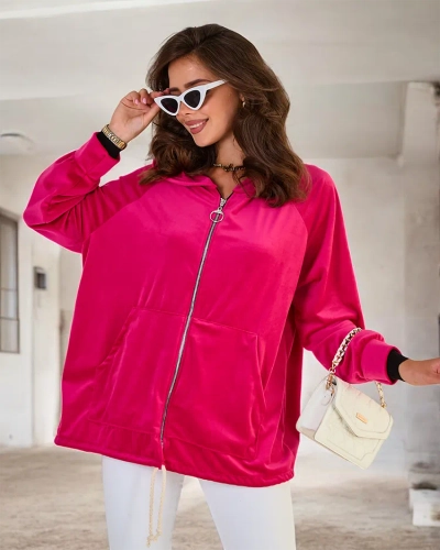 Royalfashion Sieviešu džemperis bez rāvējslēdzēja ar kapuci