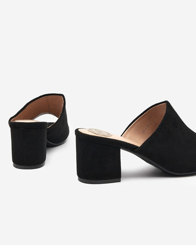 Black women's slippers on a low post Opetik - Shoes