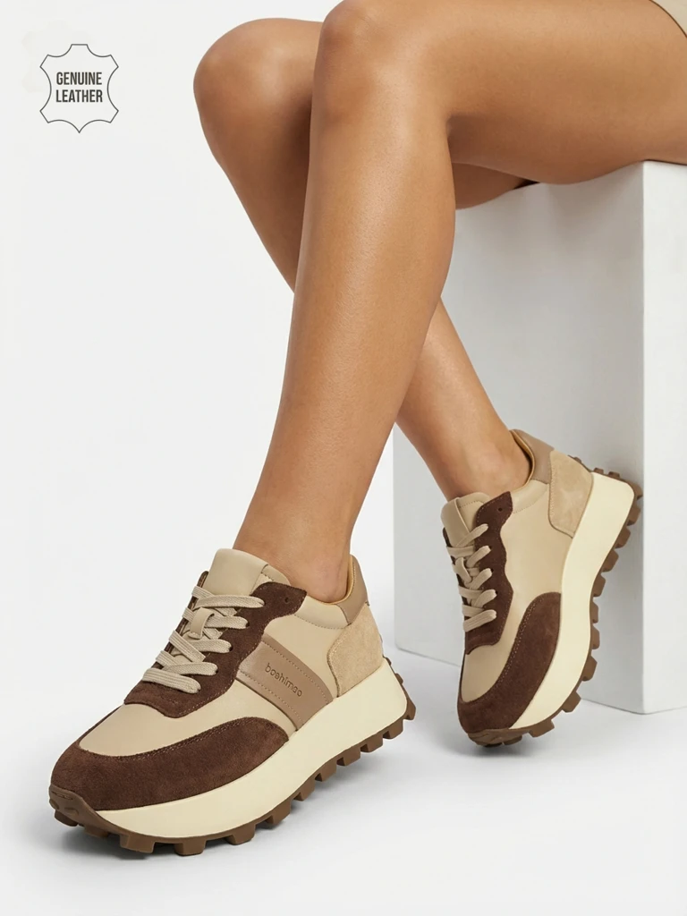 Naterre women's sports sneakers made of natural leather
