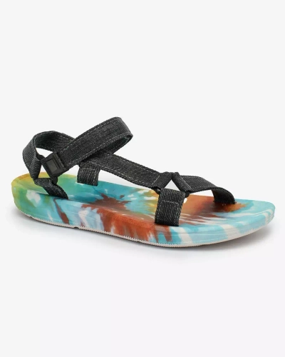 Royalfashion Black women's sandals with colored sole Asottil