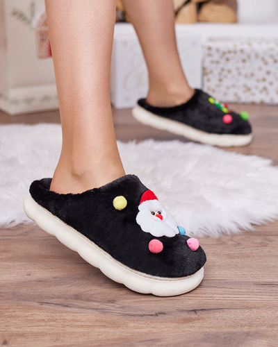 Royalfashion Christmas women's slippers in black Fertemse