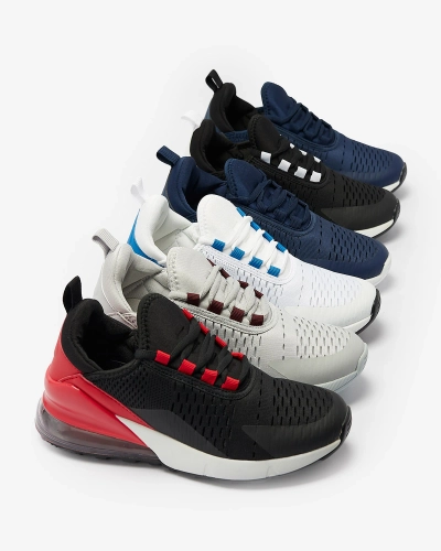 Grey women's sports shoes with burgundy inserts Neterika - Footwear