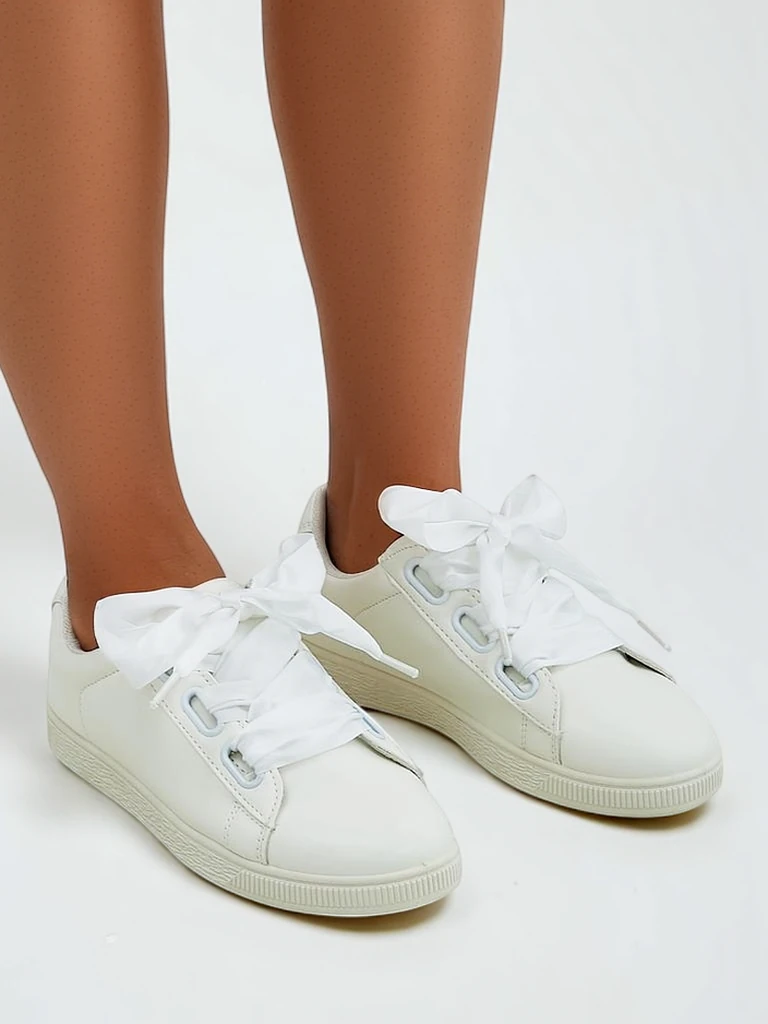 Royalfashion sieviešu ekokožas sporta apavi ar dekoratīvām šņorēm Etti