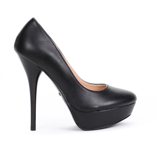 Czarne czółenka na platformie - Obuwie