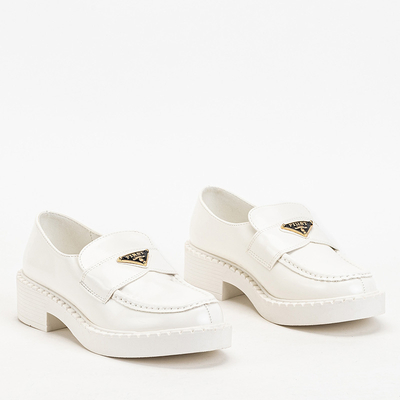 Women's white Fuggy matte shoes - Footwear